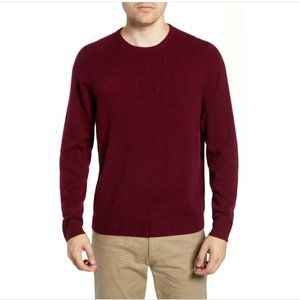NWOT 2XL Nordstrom The Men's Shop Cashmere Crewneck Sweater Burgundy London $145